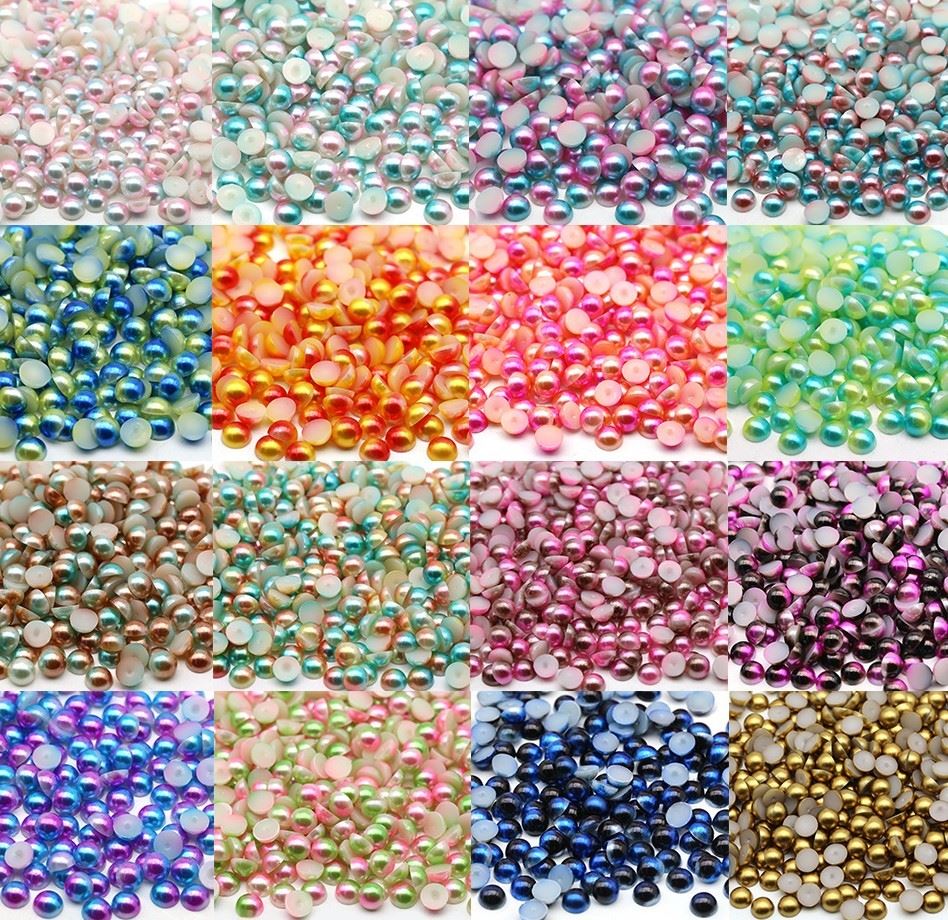 rainbow flatback pearls