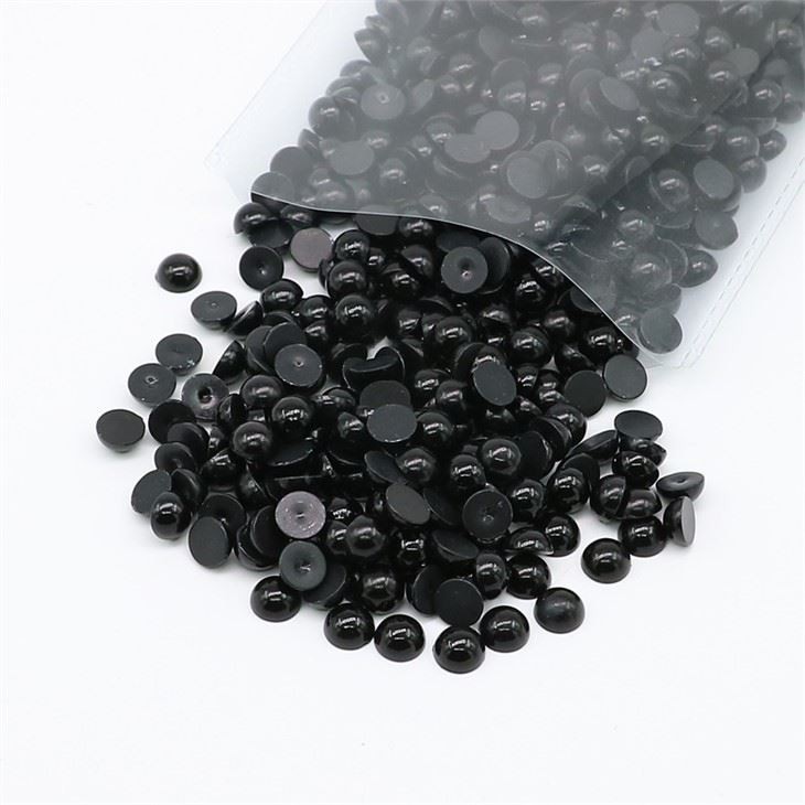 Black Flatback Pearls